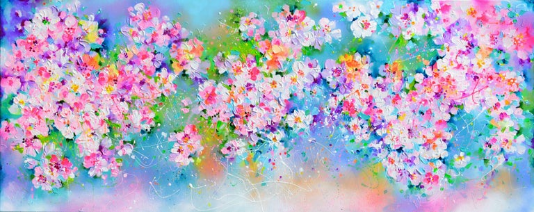 Soos Roxana Gabriela - Sakura - Large Cherry Tree Blossom, Painting,  Acrylic on Canvas For Sale at 1stDibs
