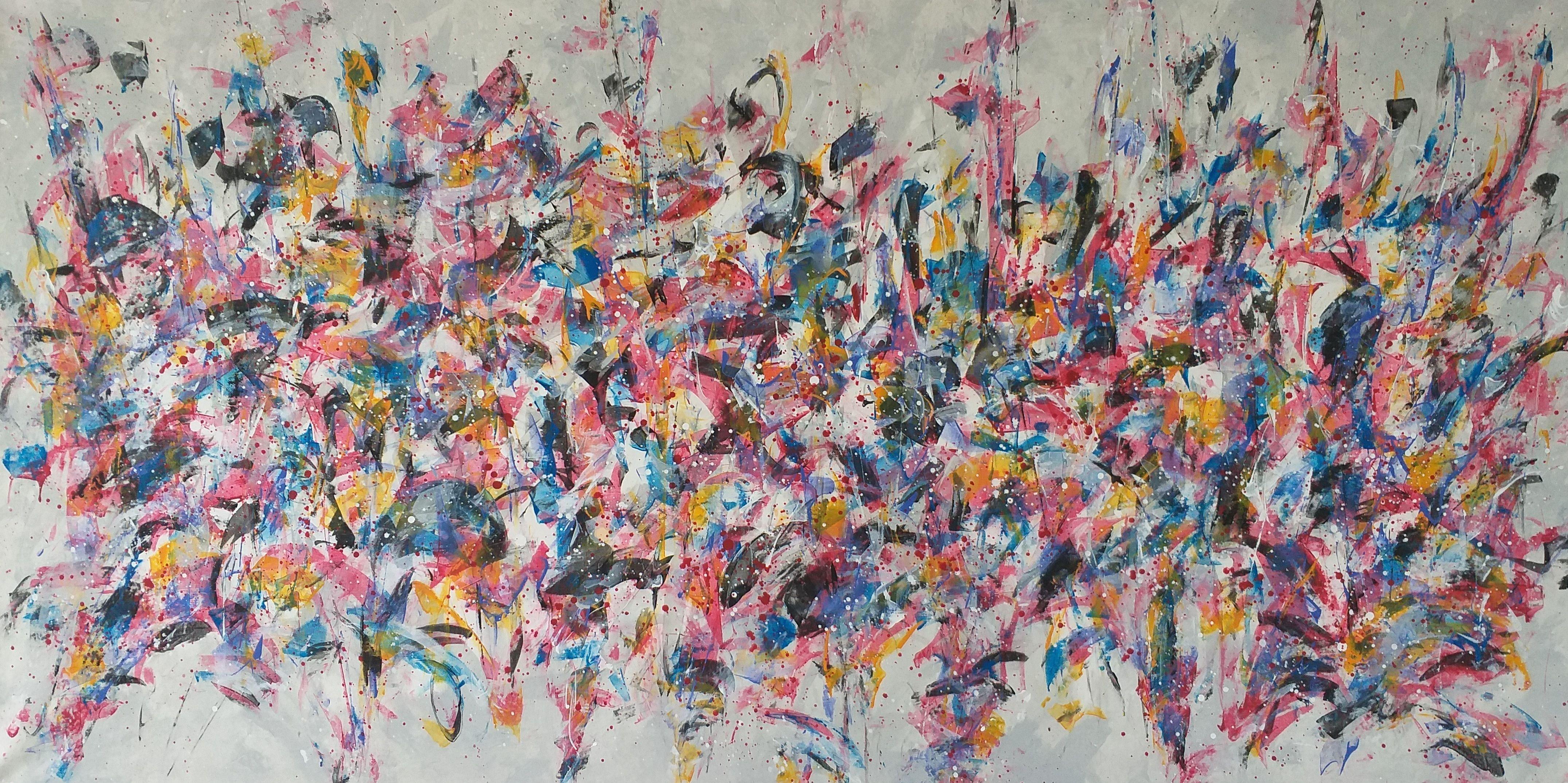 Max Yaskin Abstract Painting -  Mural  by M.Y., Painting, Acrylic on Canvas