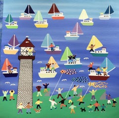 Regatta day, Painting, Acrylic on Paper