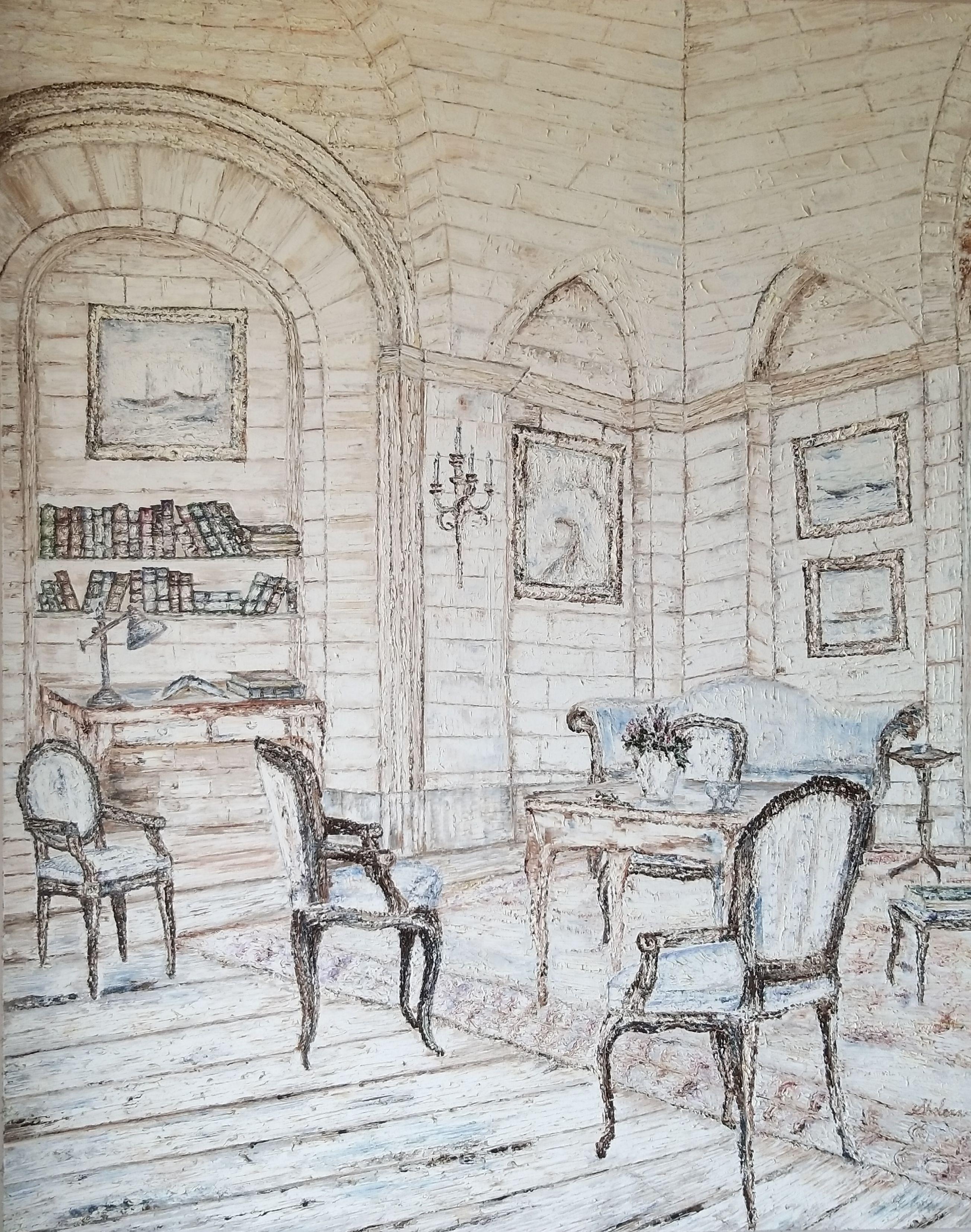 I libri, Pittura, Olio su tela - Painting di Shabana  Godhrawala 