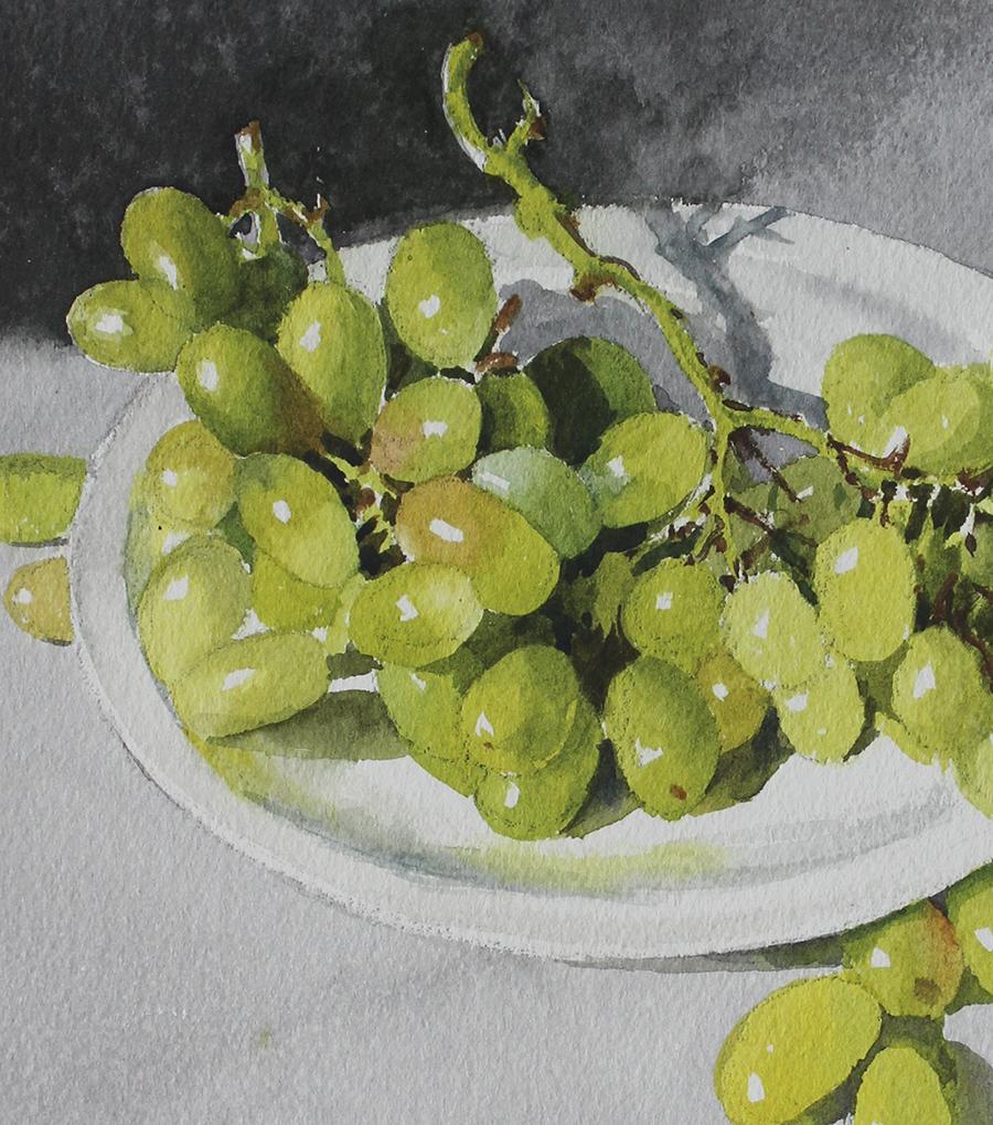 grapes watercolor painting