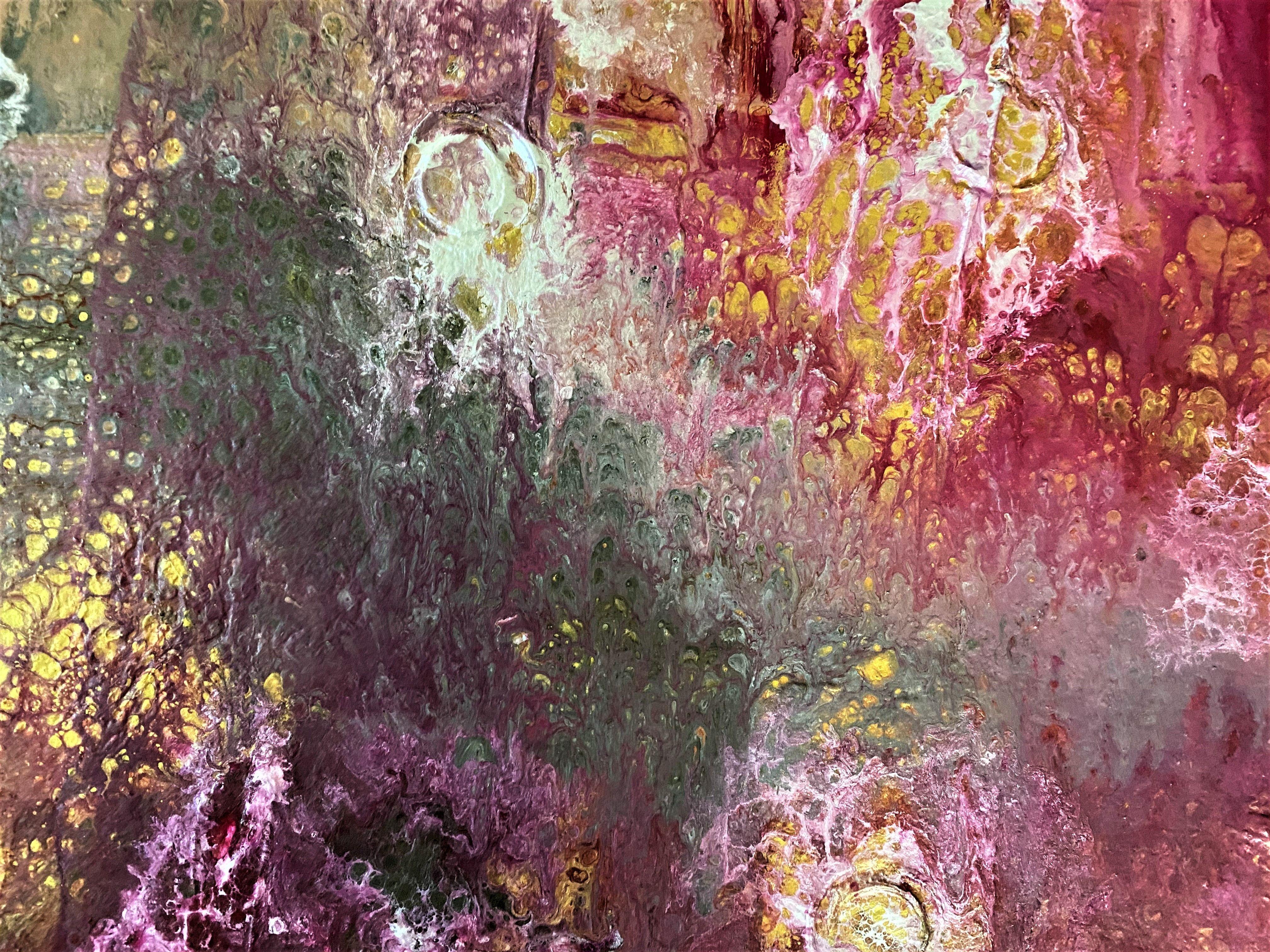 My Valentine, Painting, Acrylic on Canvas - Brown Abstract Painting by Nancy McIntyre