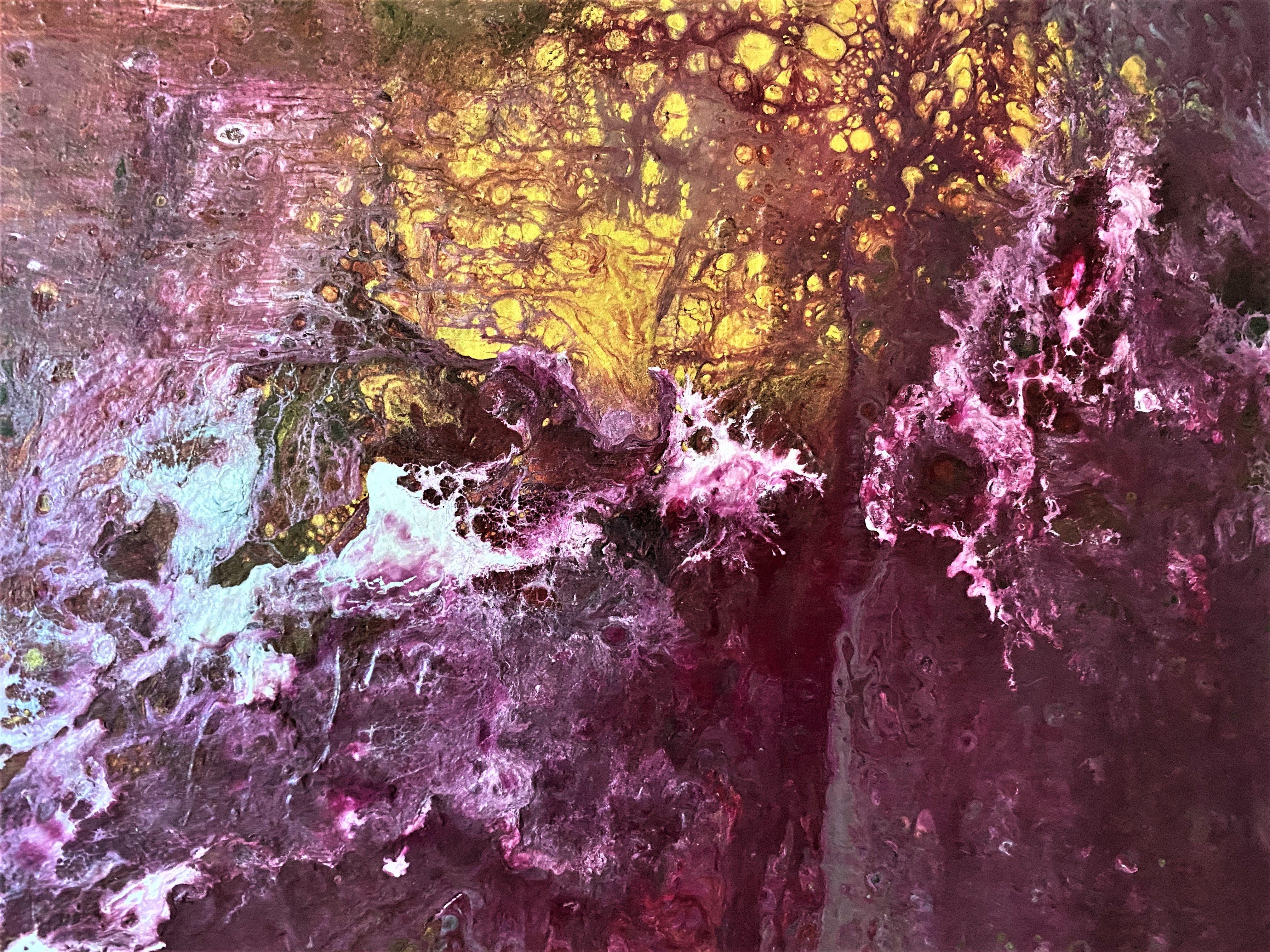 This painting was created as a Valentine and shimmers in red and silver.     GALLERY WRAP CANVAS: The sides are painted, so there is no need to frame it. A coating of varnish is applied to protect the painting.    COMMISSIONS WELCOME   :: Painting