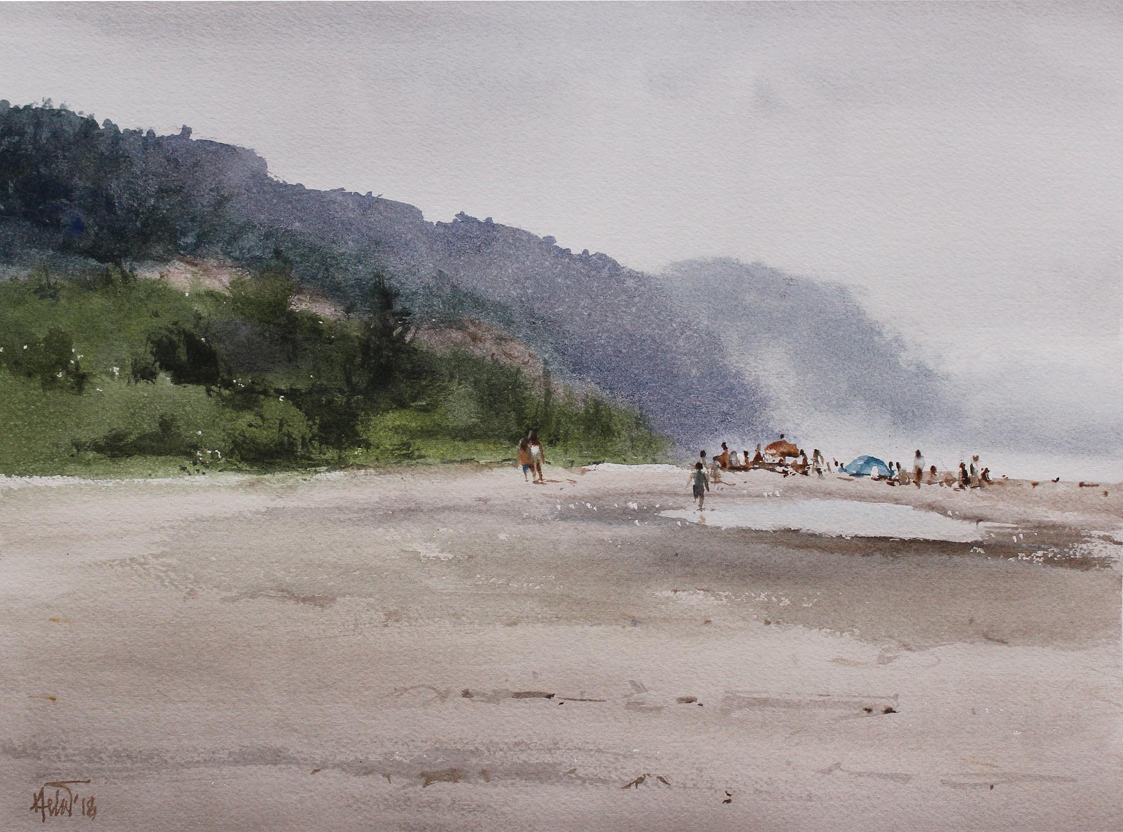 Bluffers Park, Painting, Watercolor on Paper - Art by Helal Uddin