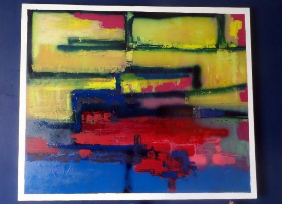 breaking the lines) painting the image using the colours creating the tensions of lines  and balance influence Heron (Jigsaw decorative fretwork)interlocking colour and shapes  :: Painting :: Abstract :: This piece comes with an official certificate