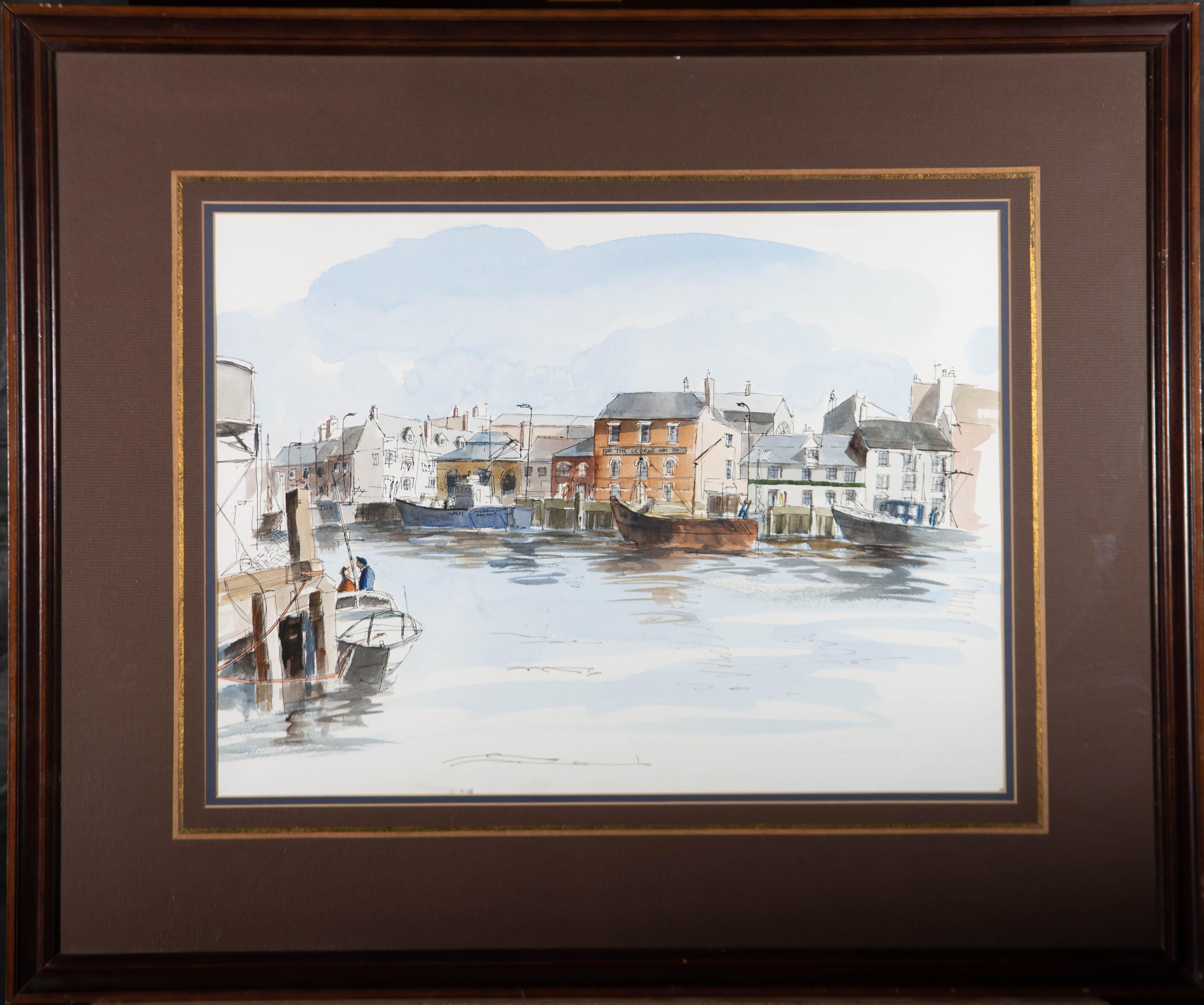 Unknown Landscape Art - Tim Baynes - Contemporary Watercolour, Weymouth Harbour