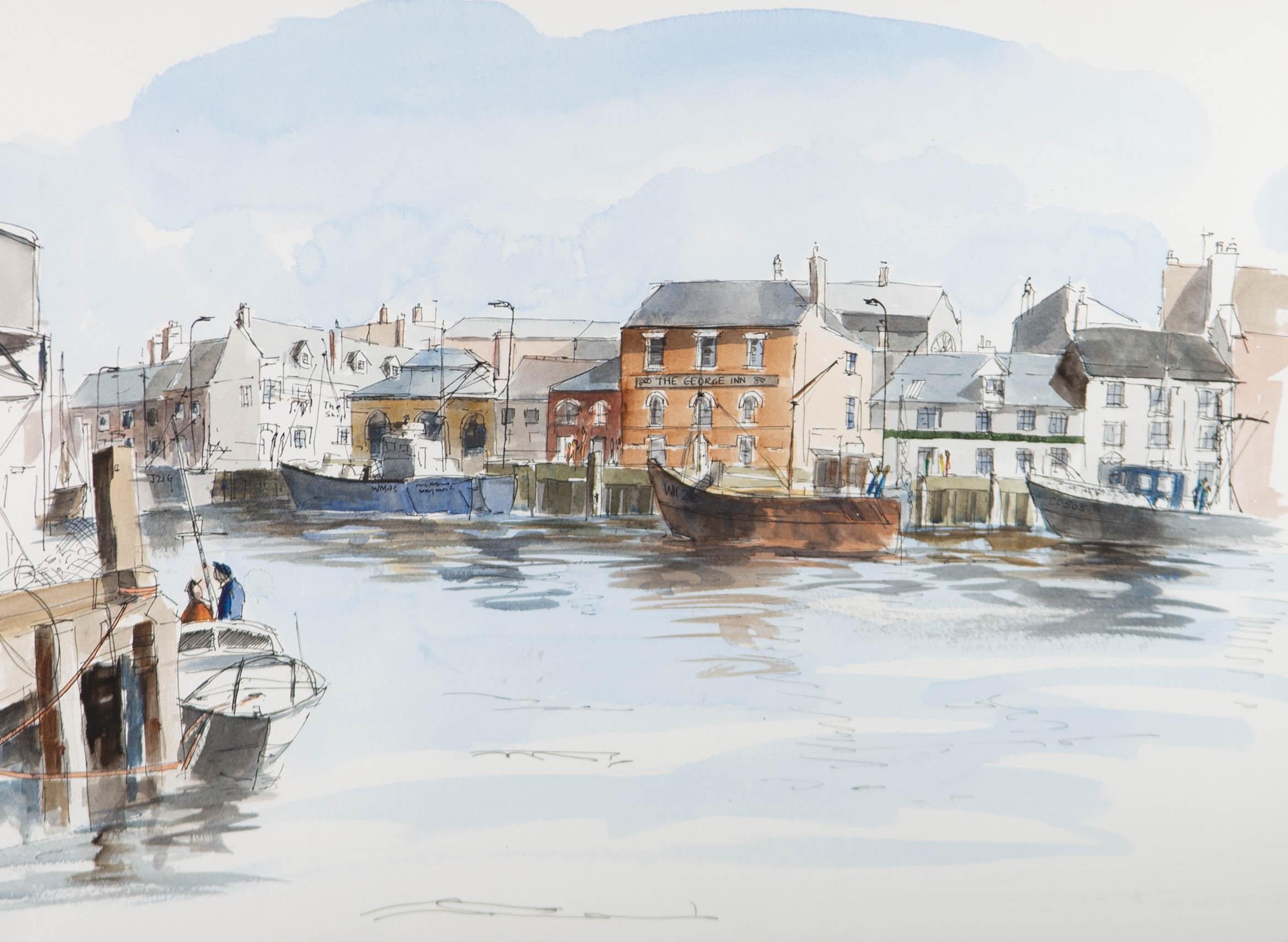 Tim Baynes - Contemporary Watercolour, Weymouth Harbour - Art by Unknown