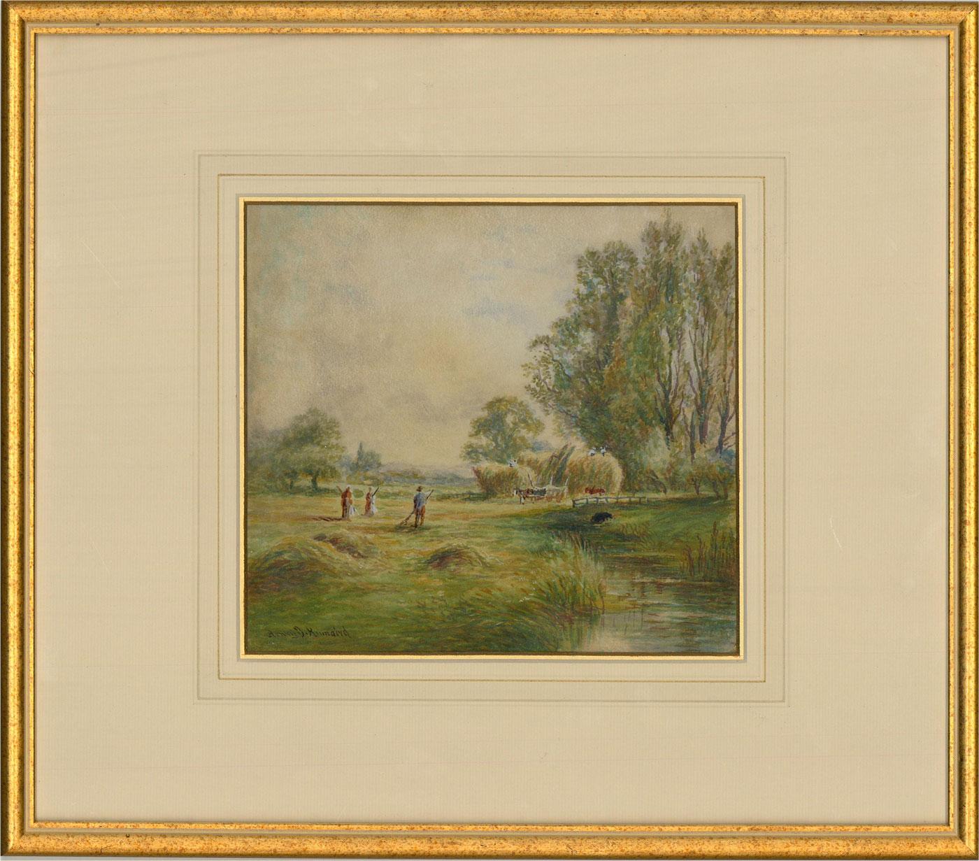 Henry John Kinnaird (1861-1929) - Late 19th Century Watercolour, Haymaking 1