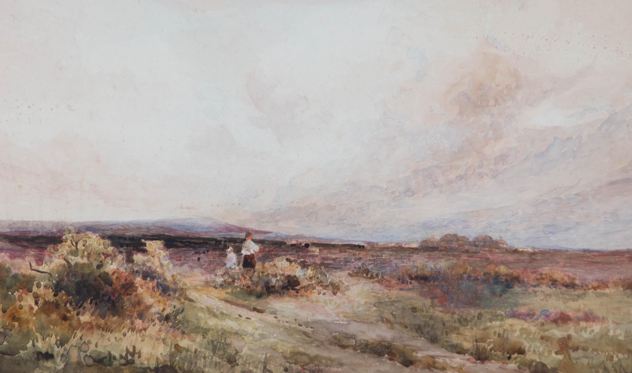 Attrib. Robert Thorne Waite RWS (1842-1935) - Watercolour, Figures in Landscape - Gray Landscape Art by Unknown