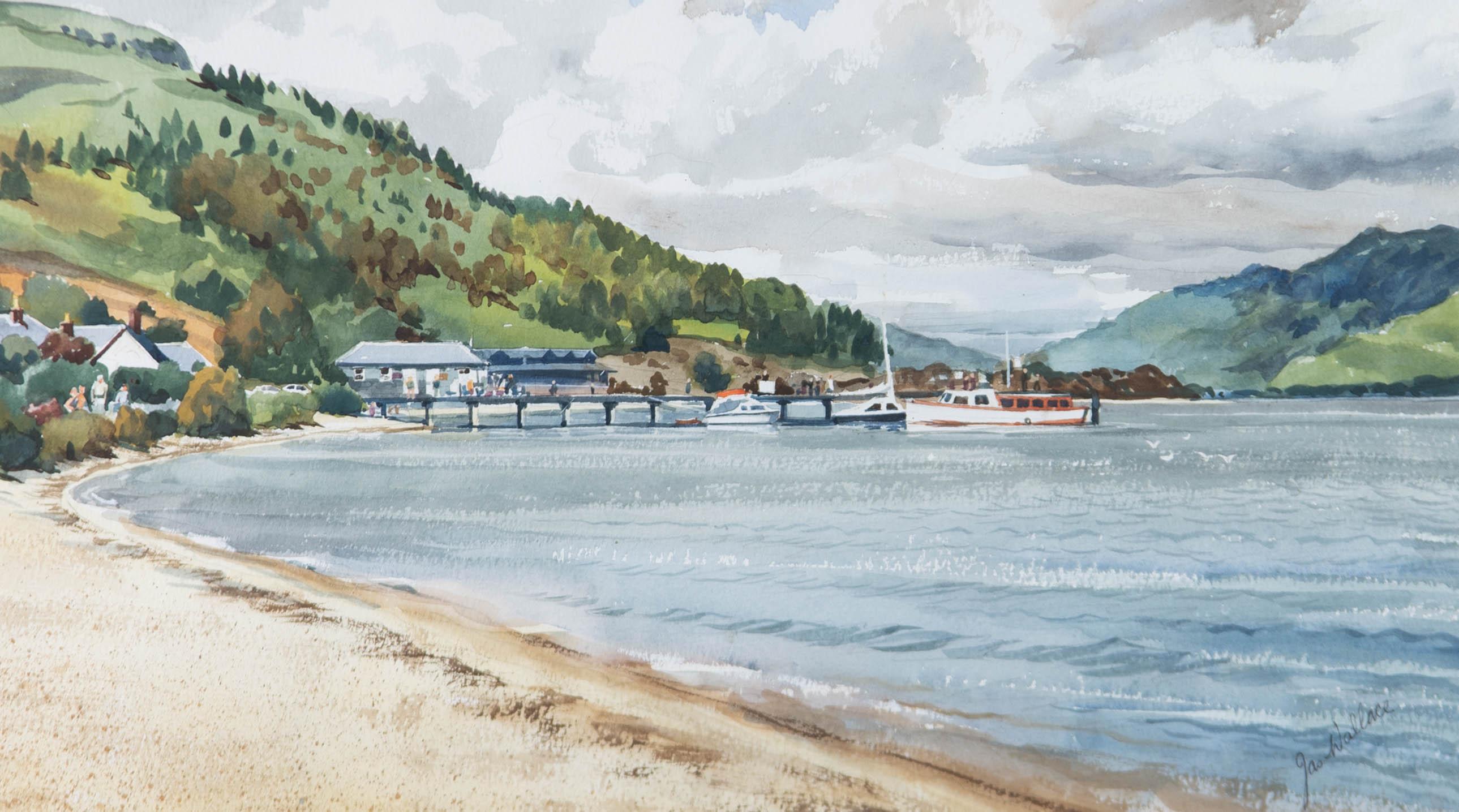 James Wallace - Signed & Framed Mid 20th Century Watercolour, Scottish Coast 1