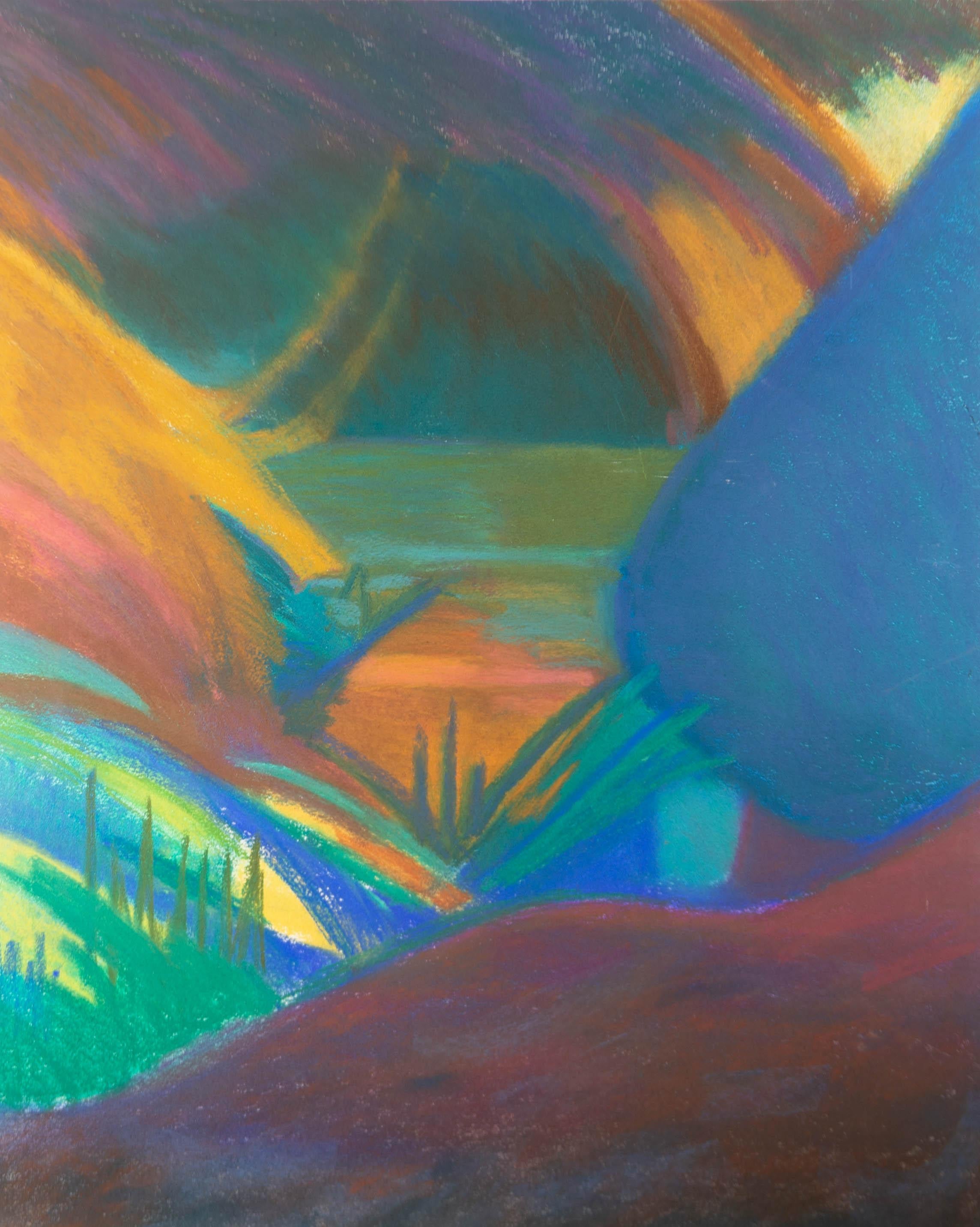 Joyce Moore - Contemporary Pastel, Landscape at Dusk - Gray Landscape Art by Unknown