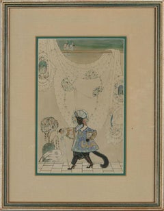 Iris W. Leaver - 1917, gouache, Puss In Boots