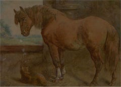 Walter Hunt  (1861-1941) - Late 19th Century Watercolour, Unlikely Companions