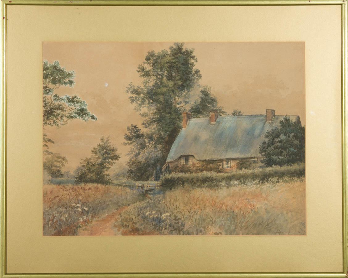 Unknown Landscape Art - C.J.B. - Early 20th Century Watercolour, A Country Lane with a Cottage