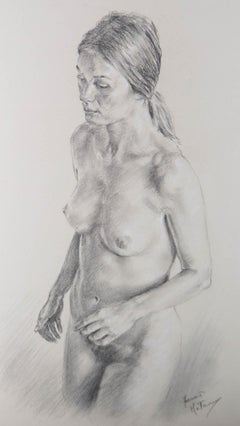 Franco Matania (1922-2006) - Signed 20th Century Charcoal Drawing, Standing Nude