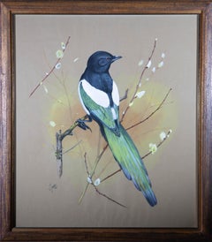 Vintage Kenneth J. Wood (1936-1992) - 1966 Gouache, Magpie