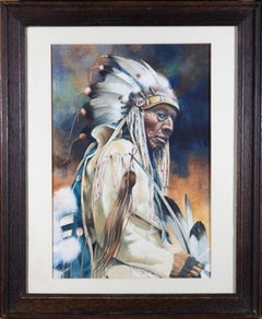 David Clinch - Contemporary Watercolour, Native American Man