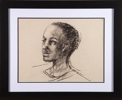 Peter Collins ARCA - 20th Century Charcoal Drawing, Figure Head Study