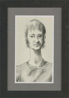 Peter Collins ARCA - 20th Century Charcoal Drawing, Short-haired Figure Study