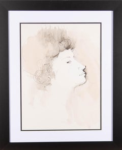 Peter Collins ARCA - 20th Century Pen and Ink Drawing, Profile Study