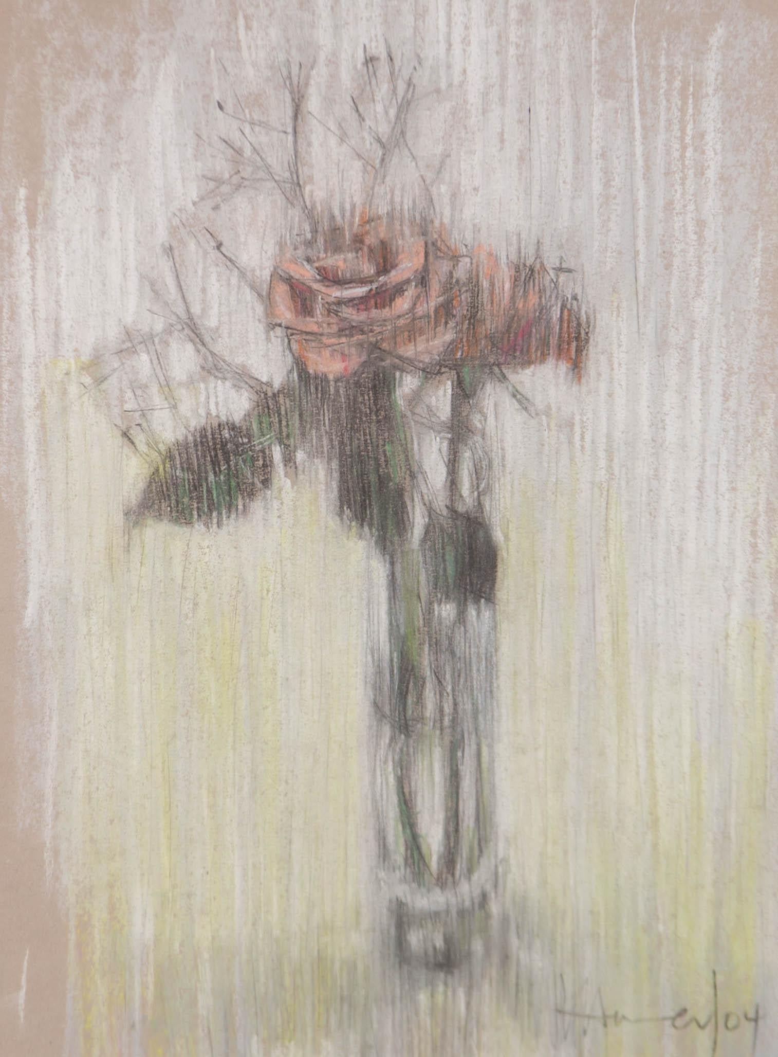 Val Hamer - 2004 Pastel, Two Roses - Art by Unknown