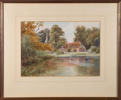Early 20th Century Watercolour - Lake Scene with Figures
