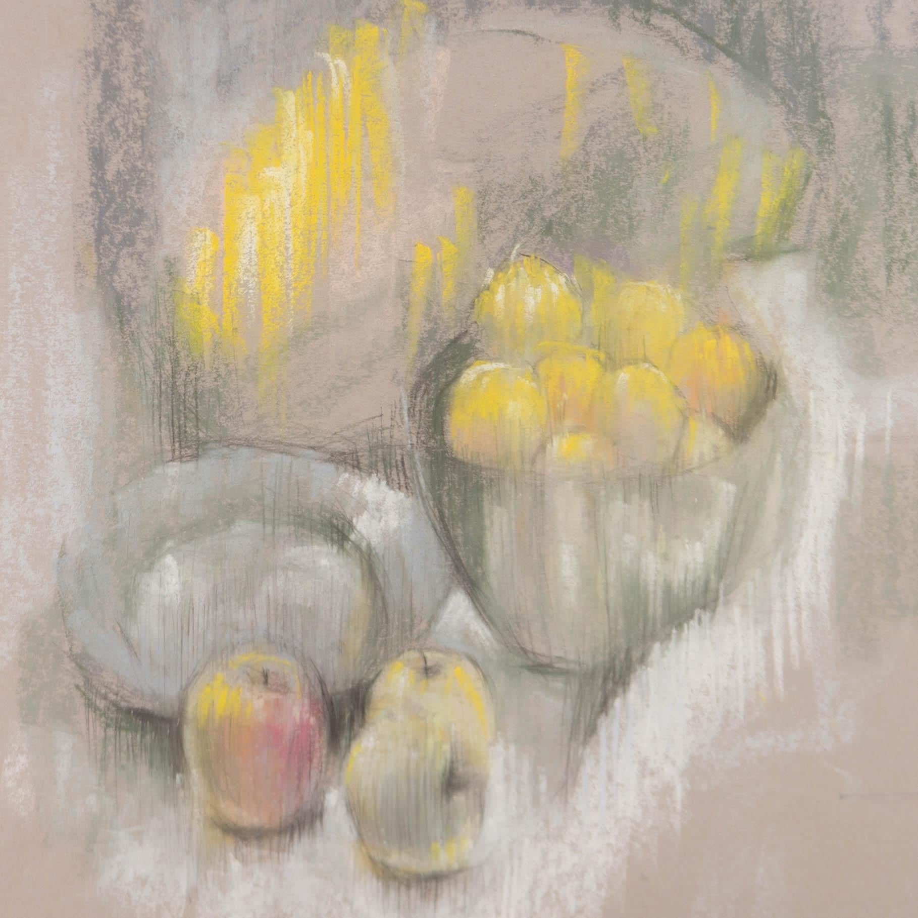 Val Hamer - Pastel contemporain, nature morte de cuisine avec pommes de terre - Art de Unknown