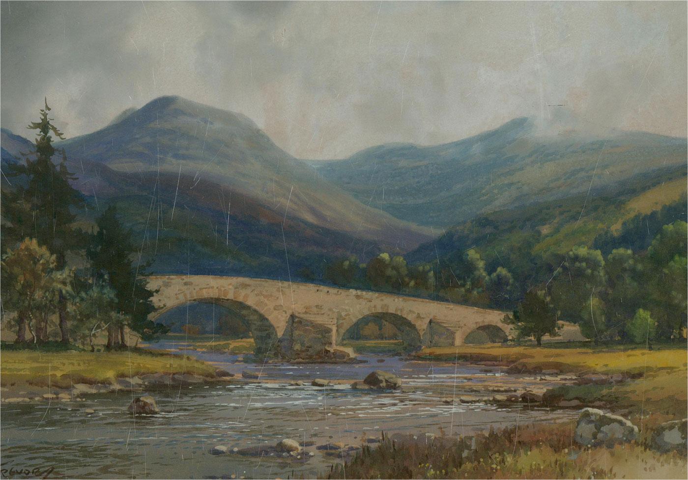 G. Trevor - Signed & Framed Mid 20th Century Gouache, Old Bridge of Dee - Art by Unknown