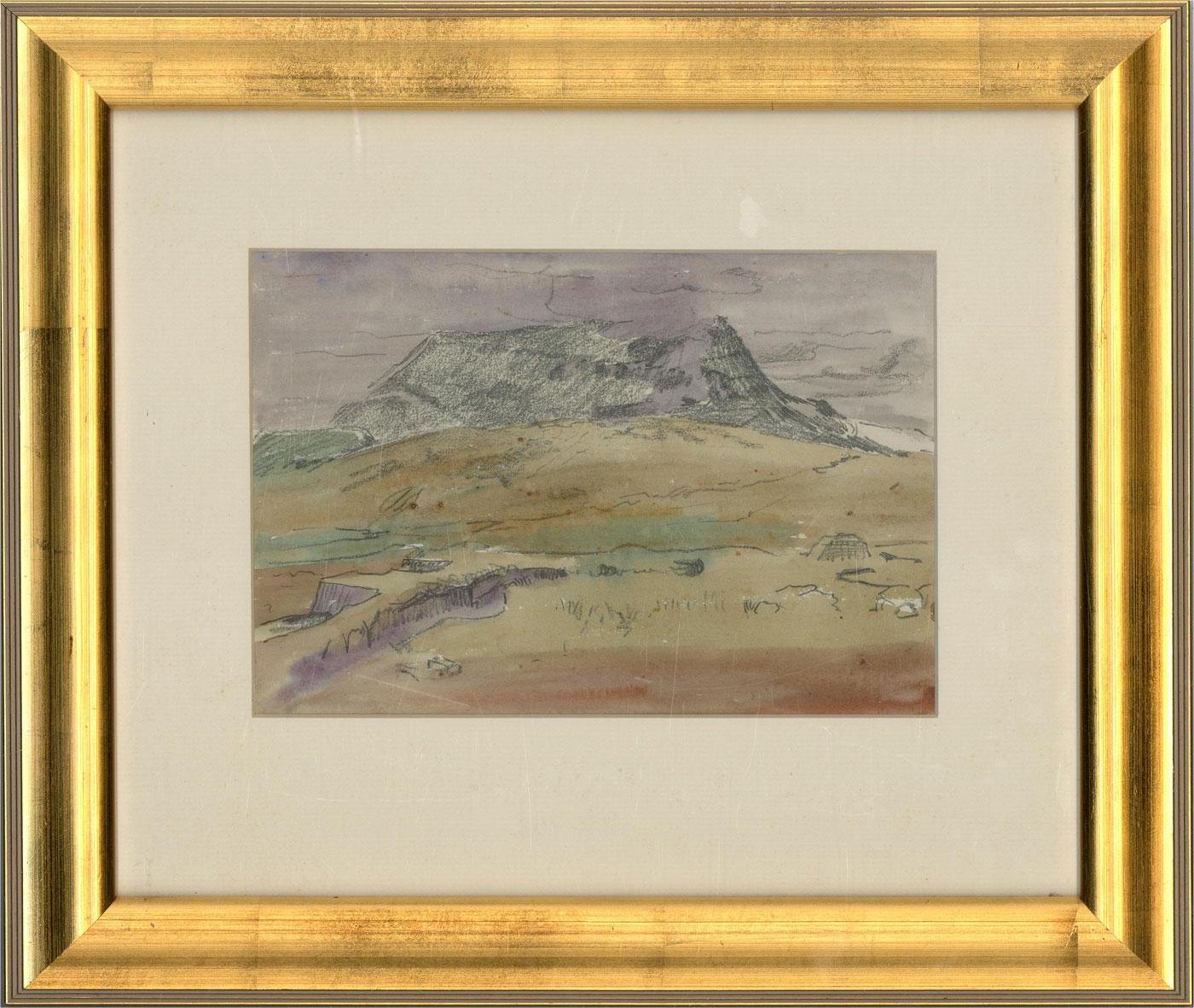 Unknown Landscape Art - William Monk RE (1863-1937) - Framed c.1906 Watercolour, Mountain, Ireland