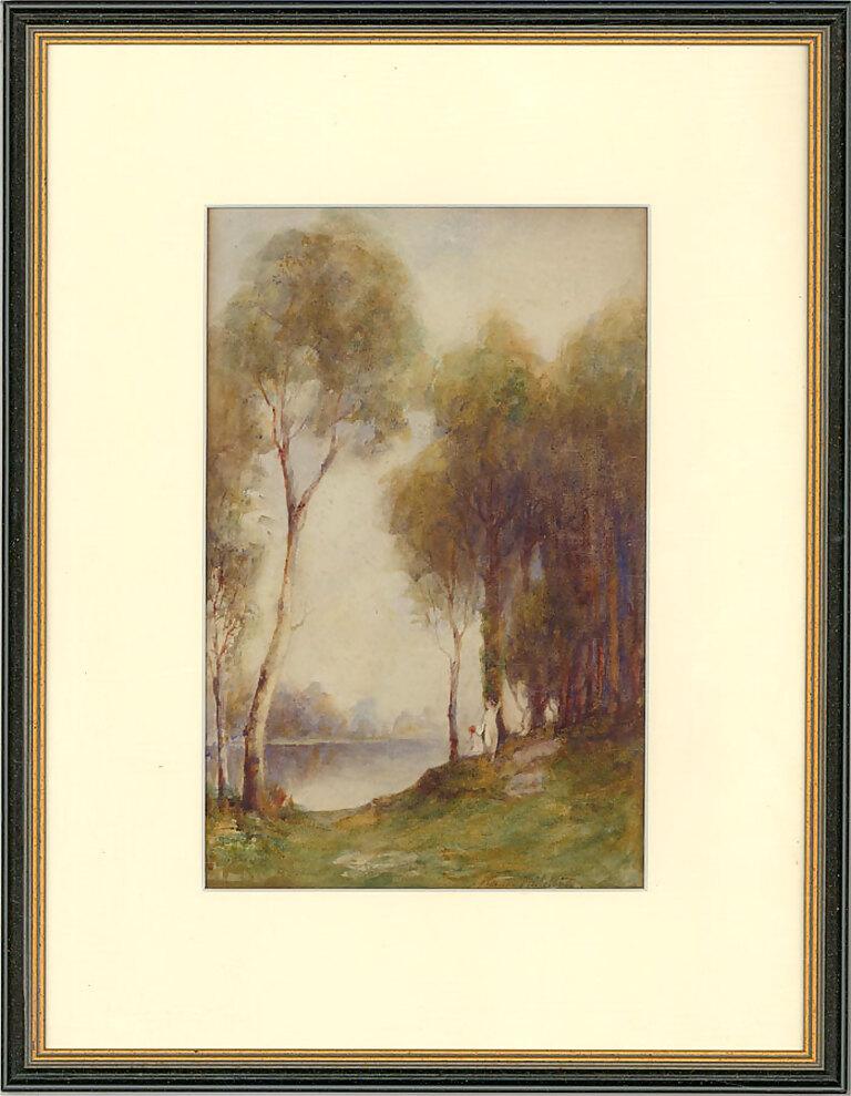 Unknown Landscape Art - Horace Middleton R.B.A - Signed 19th Century Watercolour, At the Water's Edge