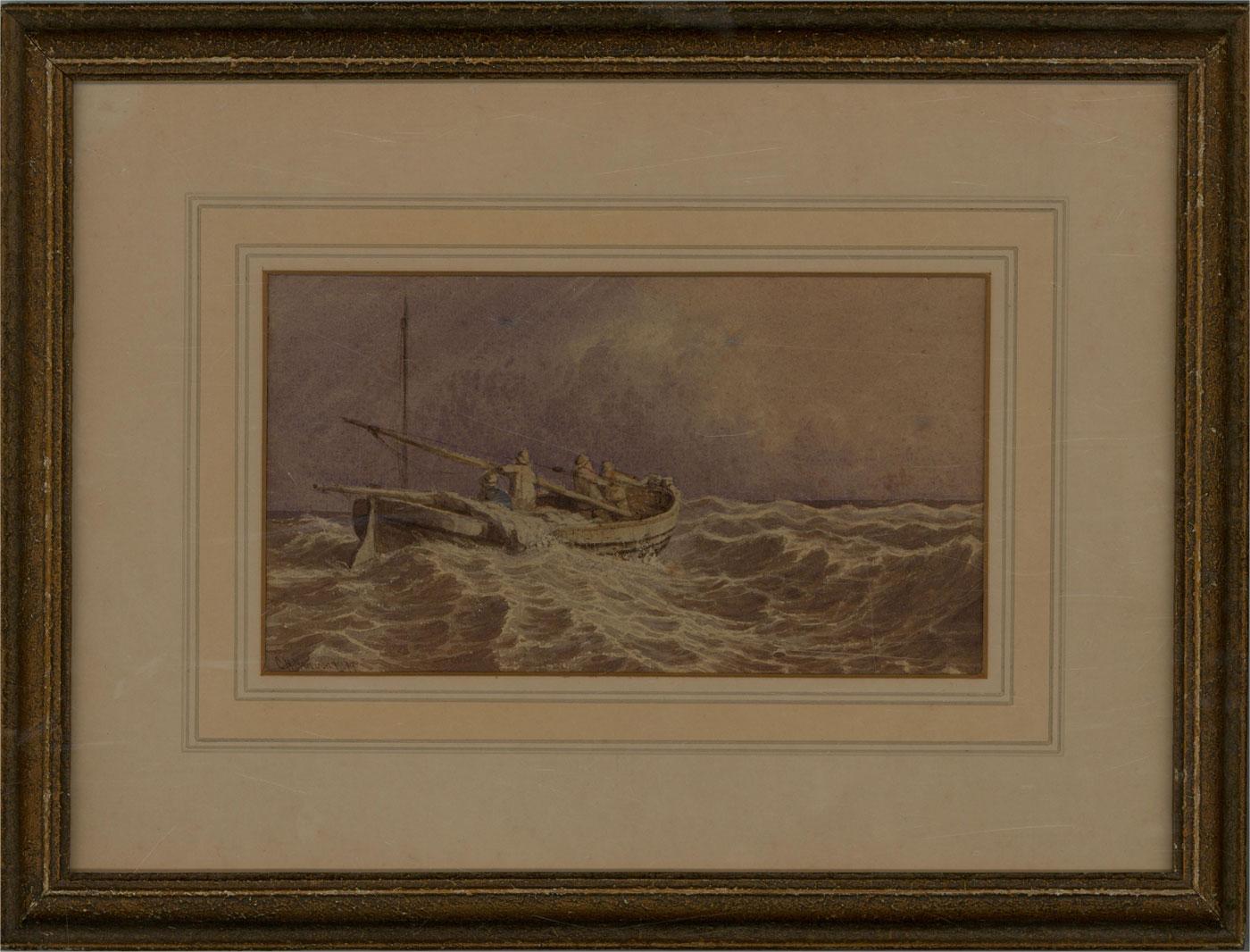 Unknown Figurative Art - Charles Harmony Harrison (1842-1902) - Signed 1871 Watercolour, Rough Sea