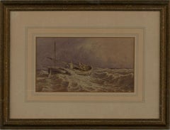 Charles Harmony Harrison (1842-1902) - Signed 1871 Watercolour, Rough Sea