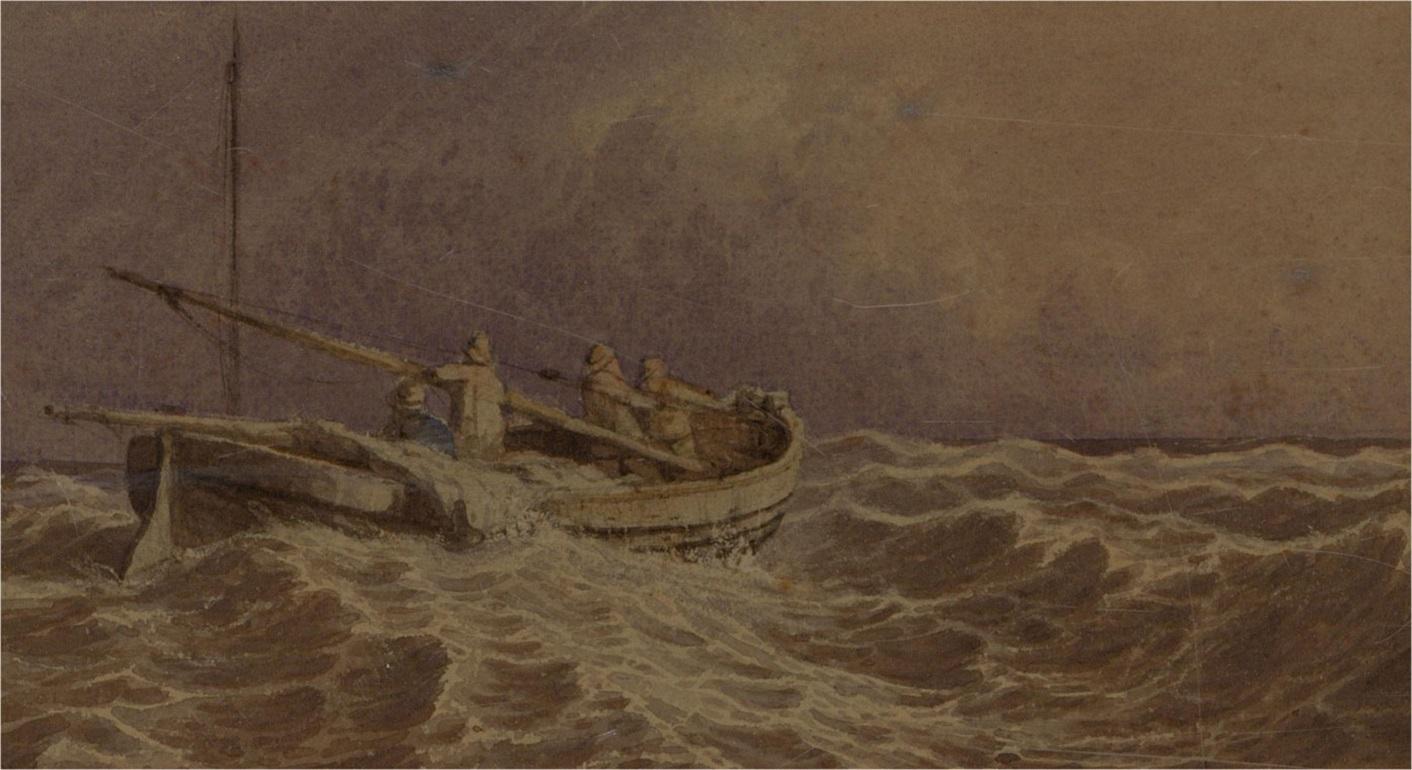 Charles Harmony Harrison (1842-1902) - Signed 1871 Watercolour, Rough Sea - Art by Unknown