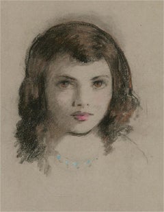 Attribué à l'article Lewis Baumer (1870-1963) - Early 20th Century Pastel, Hazel-Eyed Girl