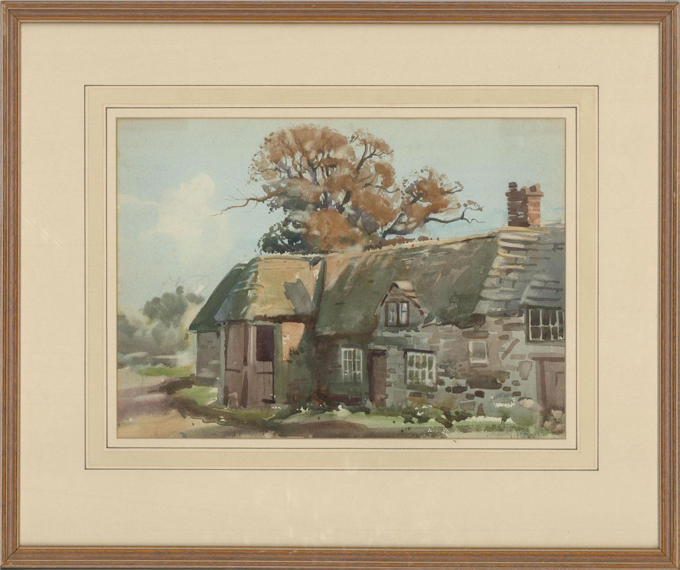 A delightful watercolour painting by the artist Arthur Royce Bradbury ARWA, depicting a deserted farmhouse in Dorset. Signed to the lower margin. Title and date to the lower right-hand corner. Well-presented in a washline card mount and in a thin