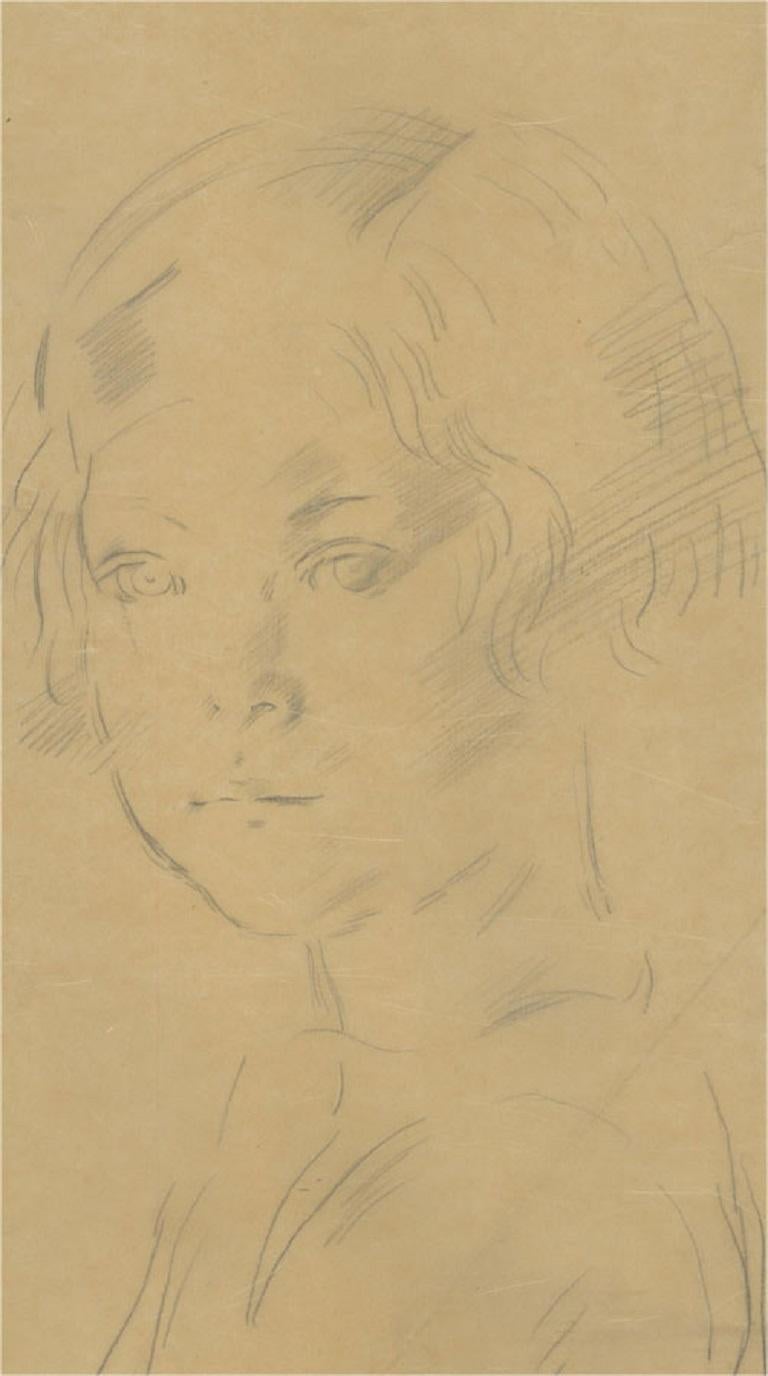 Alfred Kingsley Lawrence RA (1893-1975) - Graphite Drawing, Young Girl - Art by Unknown