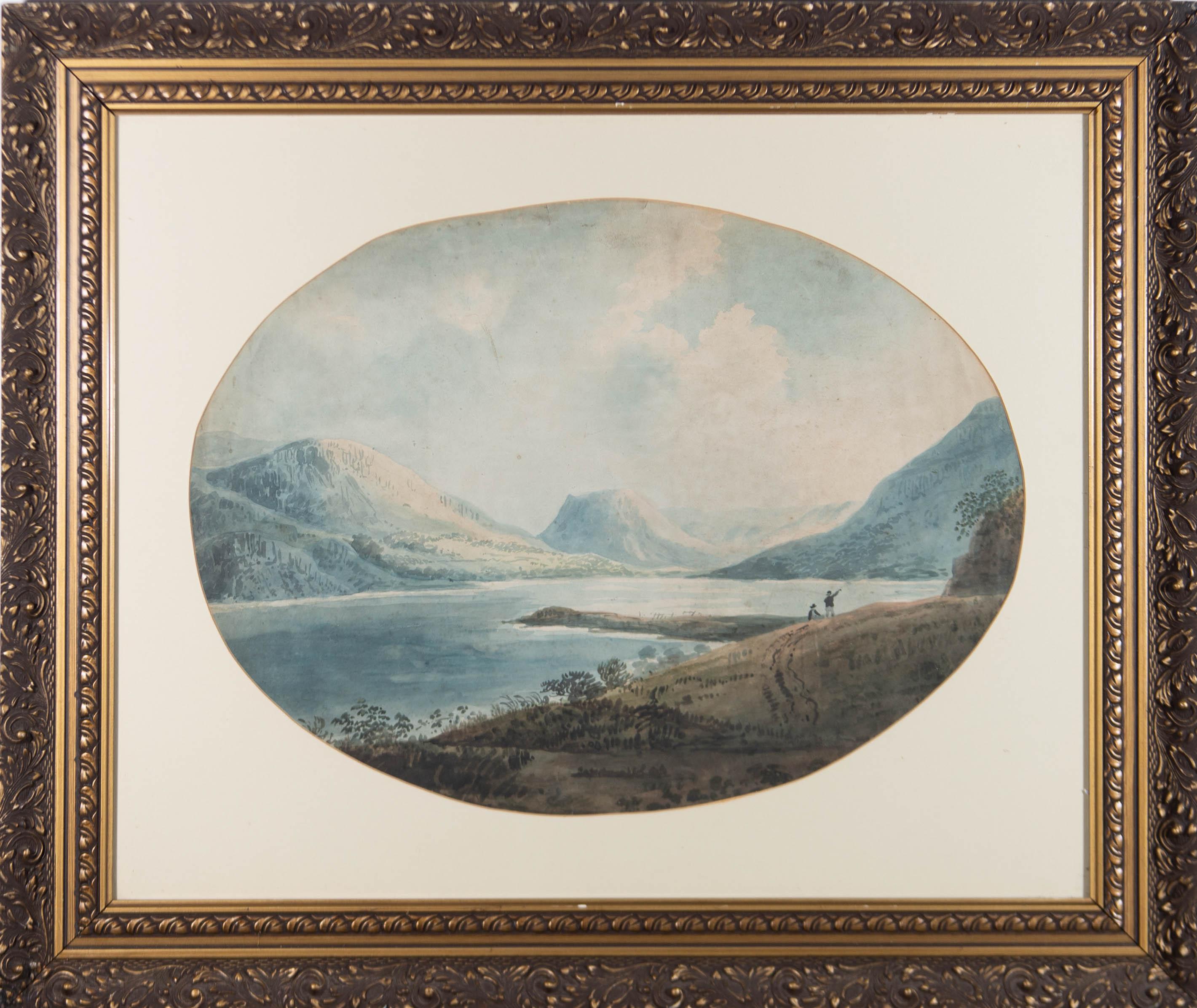 Unknown Landscape Art - Framed Early 19th Century Watercolour - Highland Lake Landscape
