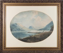 Framed Early 19th Century Watercolour - Highland Lake Landscape