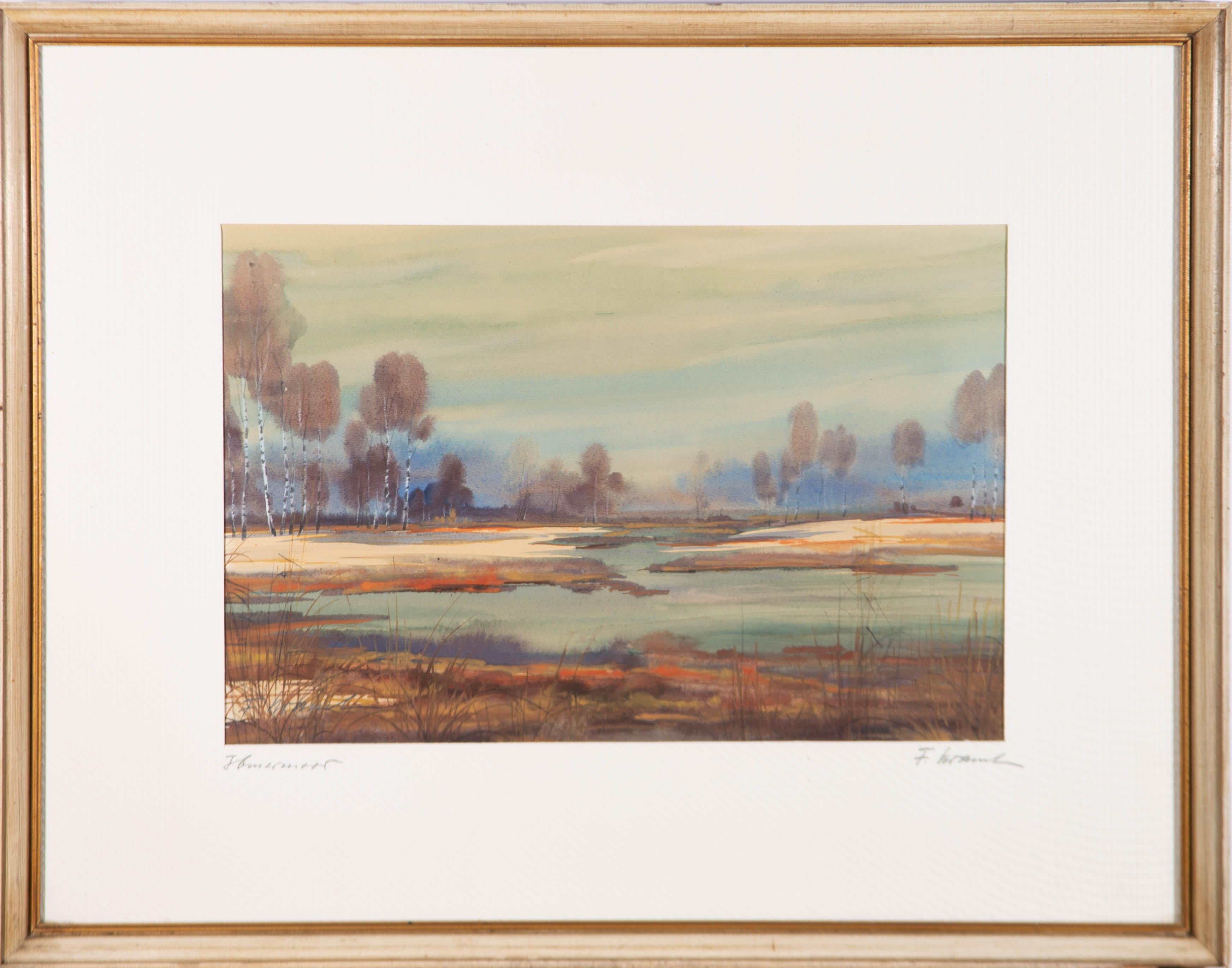 Unknown Landscape Art - Fritz Kraml (1916-1988) - 20th Century Watercolour, A Misty Moor