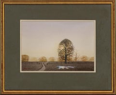Geoffrey John Hall (geb. 1946) - 1984 Aquarell, Winter Country Lane