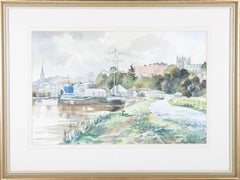 A. Johnson - Framed 1985 Watercolour, Exeter Quay