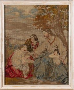 Late 19th Century Embroidery - Jesus Blessing The Children