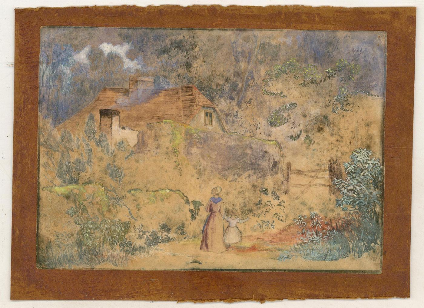 Robert Tucker (1807-1891)- Mid 19th Century Watercolour, Cottage in the Woods - Art by Unknown