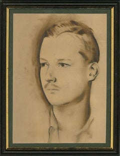 Alfred Kingsley Lawrence RA (1893-1975) - Charcoal Drawing, The Young Man