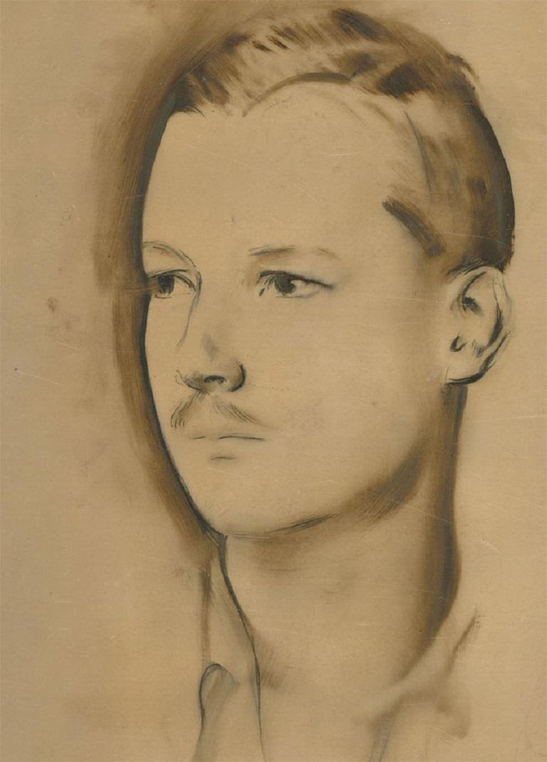 Alfred Kingsley Lawrence RA (1893-1975) - Charcoal Drawing, The Young Man 2