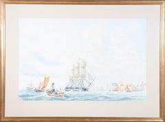 Peter Wall - Signed & Framed 1990 Watercolour, HMS Victory