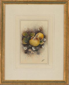 Christopher Hughes - 20th Century Watercolour, Peaches and Blackberries