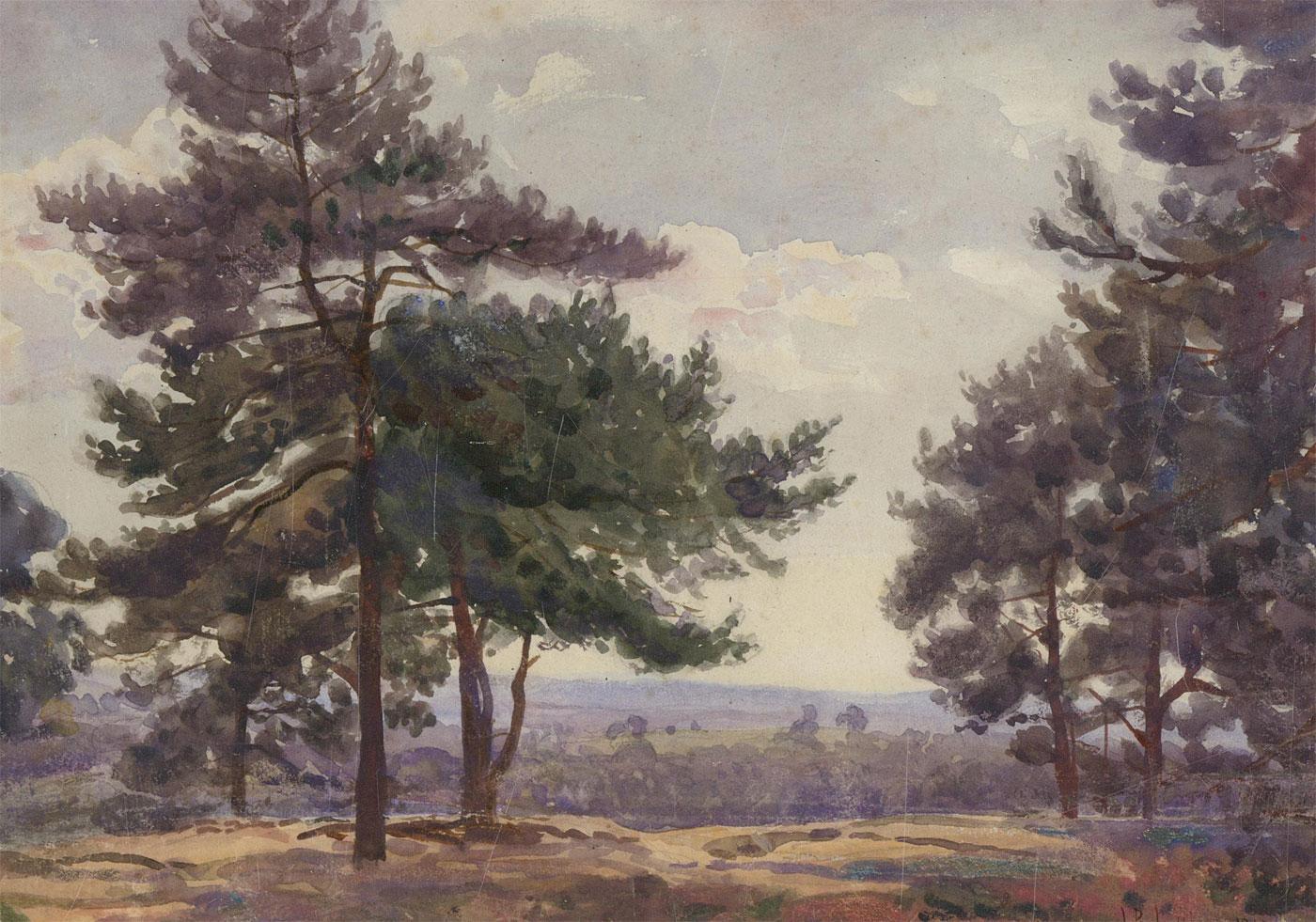Joseph Poole Addey (1855-1922) - 1910 Watercolour, Oxshott Heath, Surrey 2