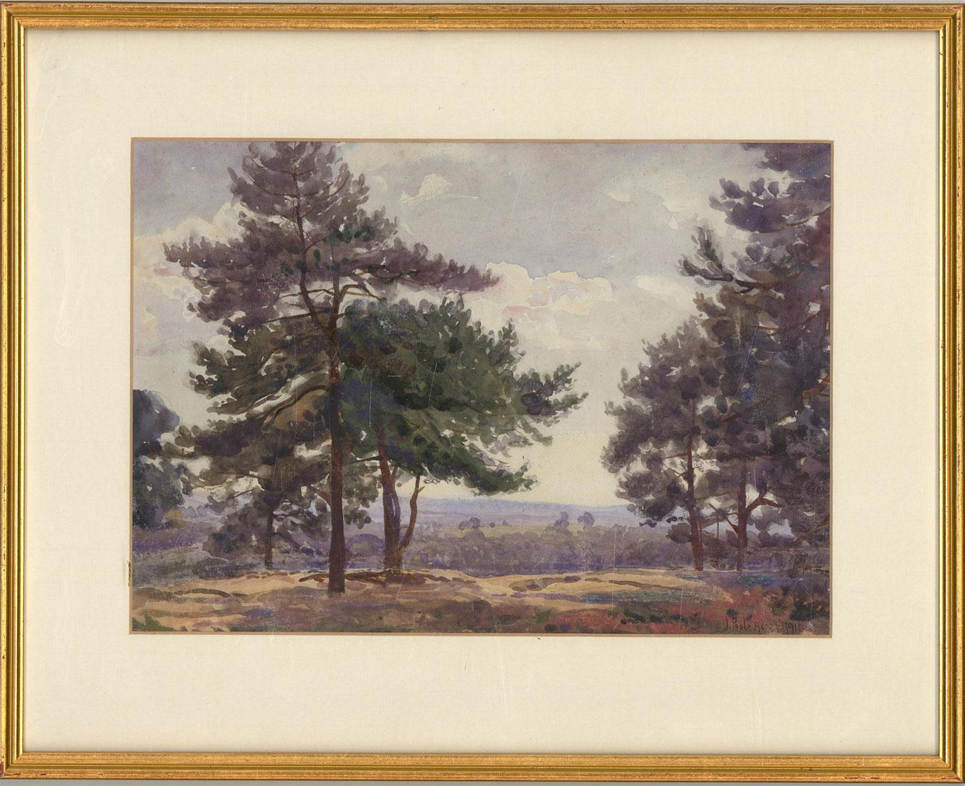 Joseph Poole Addey (1855-1922) - 1910 Watercolour, Oxshott Heath, Surrey 3