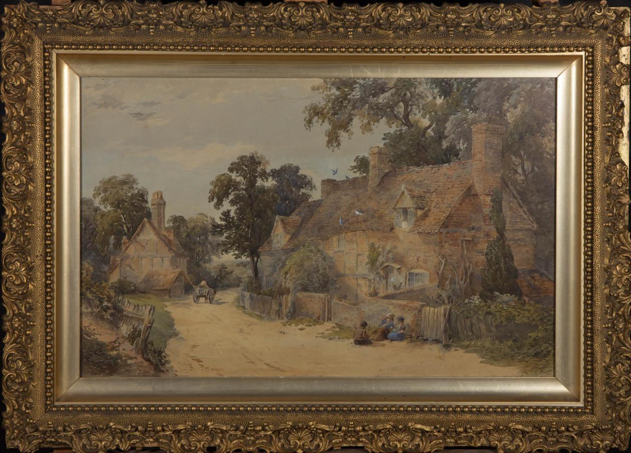 Unknown Landscape Art - Lawrence George Bomford (1847-1926) - Watercolour, Village Scene with Horse Cart